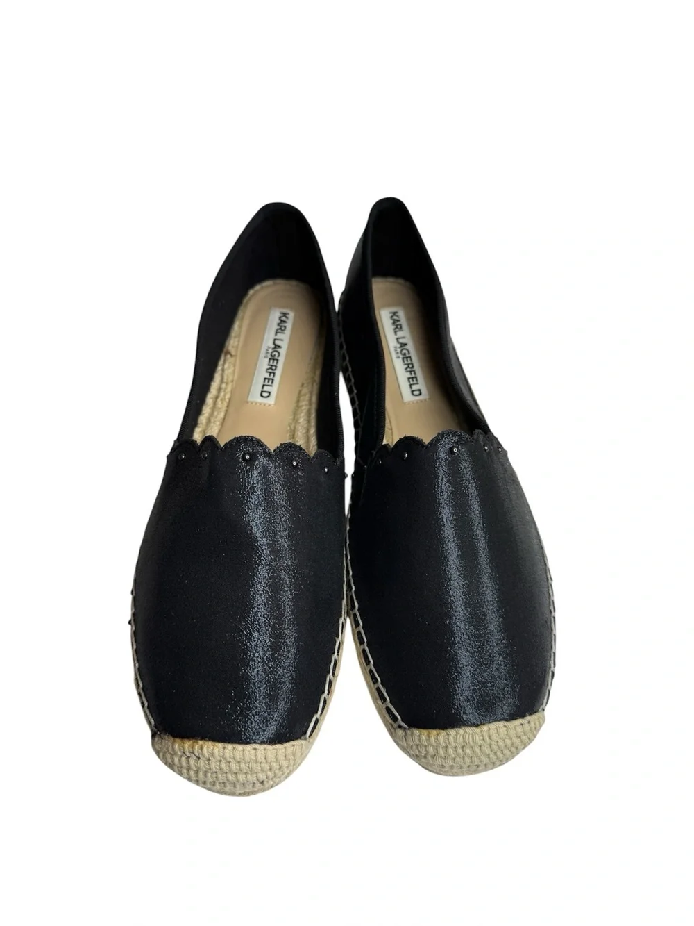 Karl Lagerfeld Paris AKI Scalloped Espadrille With Studs 8.5